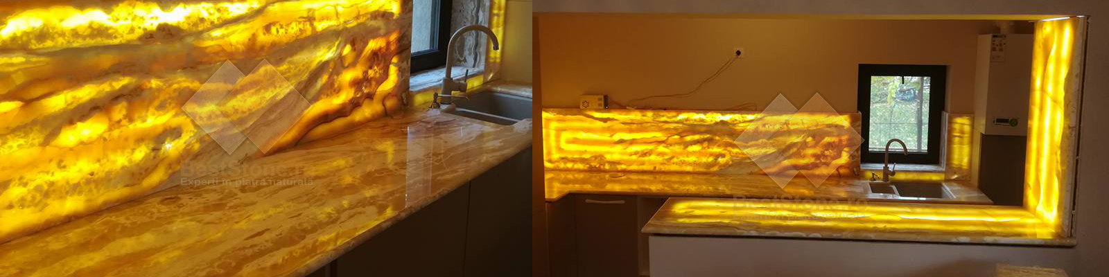 Blaturi din ONIX iluminate cu led.